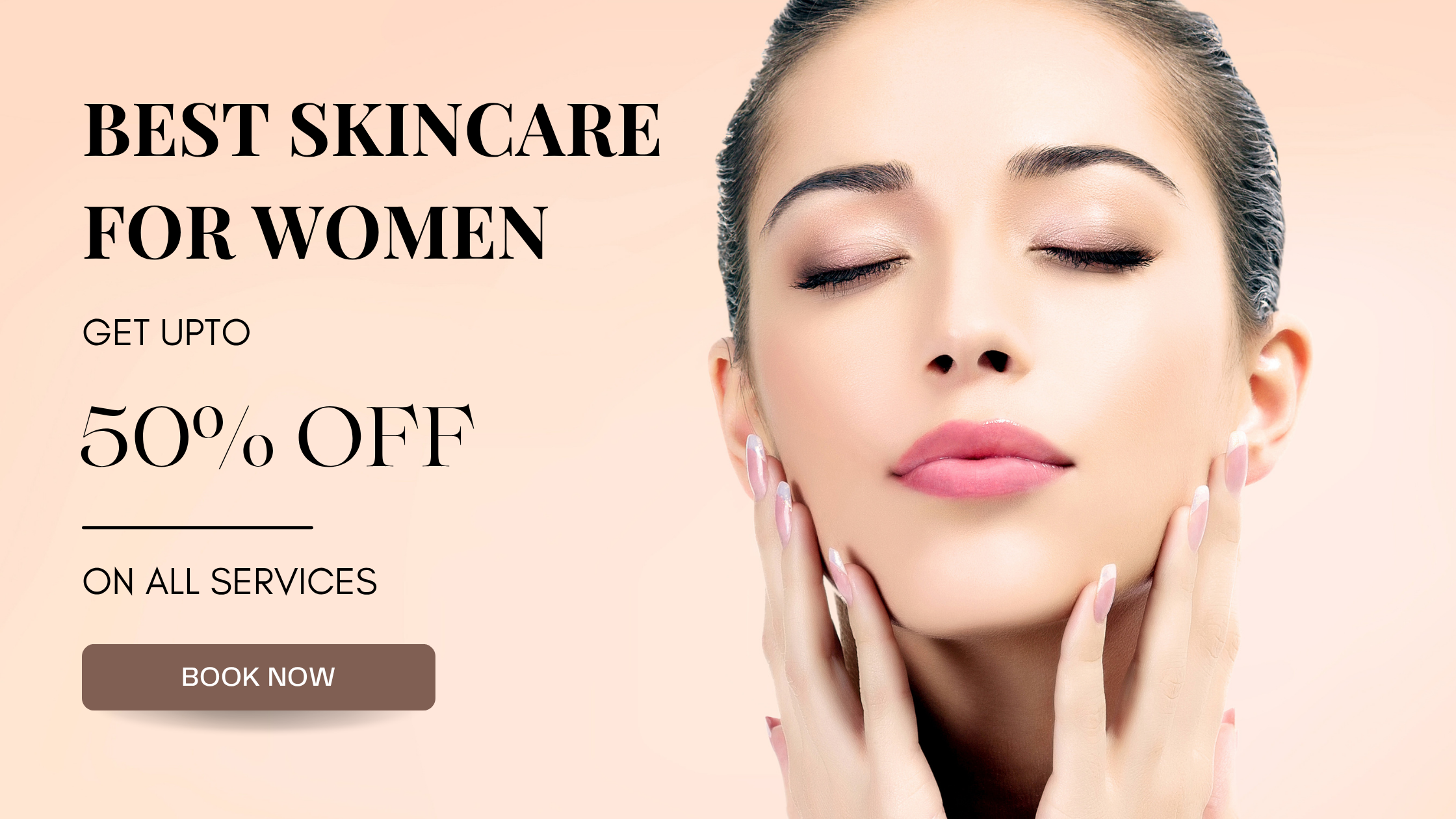 Peach Minimalist Beauty And Glowing Skin Blog Banner